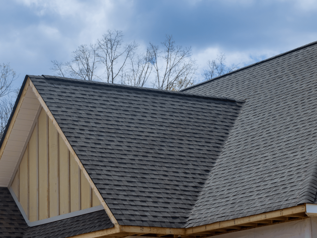 new house roof that is clean after being repaired