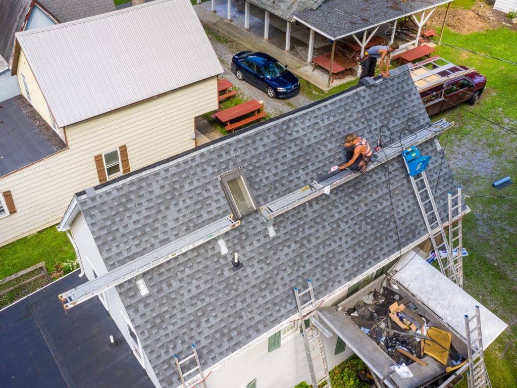 shingles being replaced