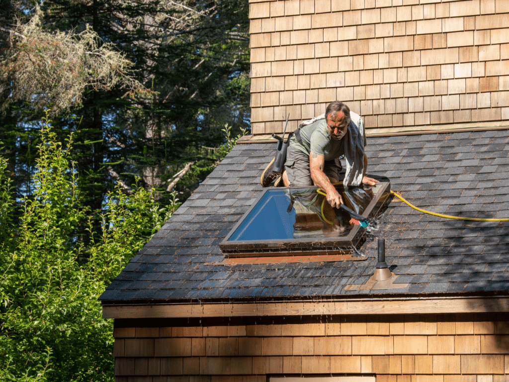 skylight being installed