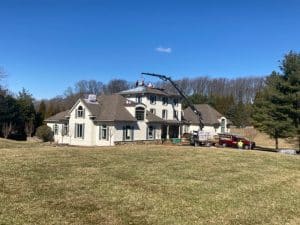 roofing crane roof job in maryland